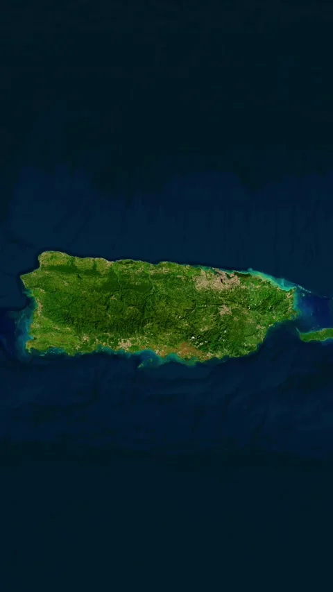Puerto Rico Island Map With Loop Animation In Vertical Format Stock Footage 339176324