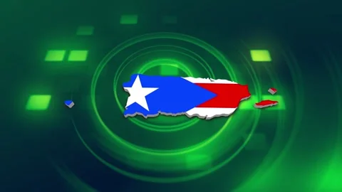 Puerto Rico Map and Flag Background Video stock 344279146