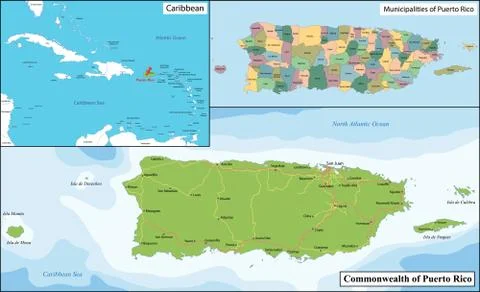 Puerto Rico map Stock Illustration