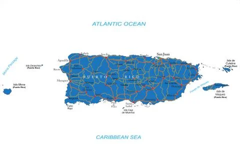 Puerto Rico map Stock Illustration