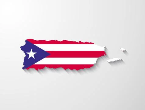 Puerto rico map with shadow effect presentation Stock Illustration