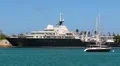 Puerto Rico - Mega Yacht Le Grand Bleu in San Juan Harbor HD Footage