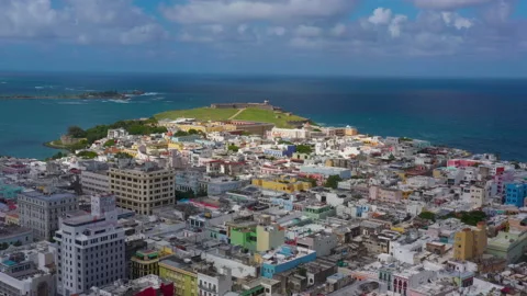 Puerto RIco Old San Juan Wide Shot Stock Footage 220908321