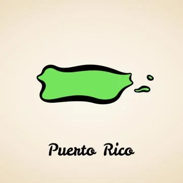Puerto Rico - Outline Map Illustrazione stock