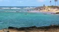 Puerto Rico - People and surfers at El Escambron Beach HD Footage