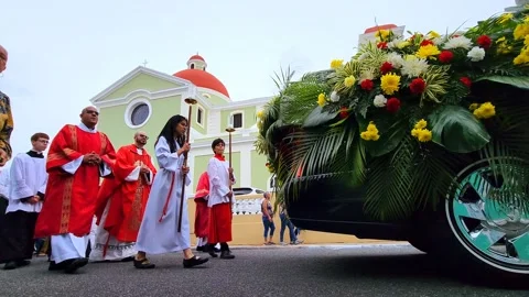 PUERTO RICO - Procession of Good Friday , Vega  Baja Catholic Church Stock Footage 237786196