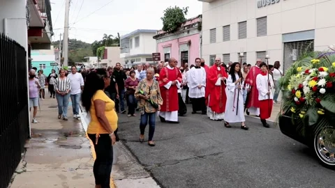 PUERTO RICO - Procession of Good Friday , Vega  Baja Catholic Church Stock Footage 237787287