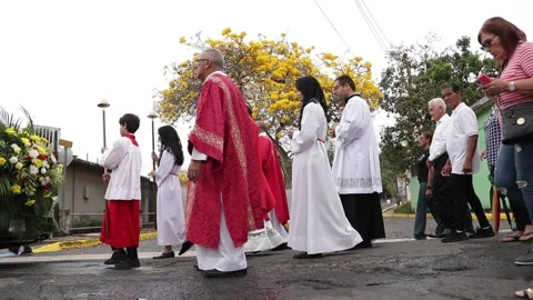 PUERTO RICO - Procession of Good Friday , Vega  Baja Catholic Church Stock Footage 237787316