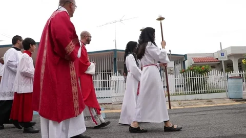 PUERTO RICO - Procession of Good Friday , Vega  Baja Catholic Church Stock Footage 237787342