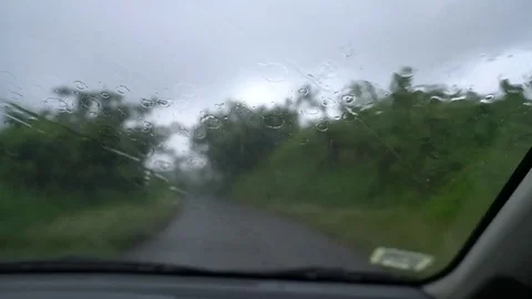 Puerto Rico riding in car during hurricane Maria Stock Footage
