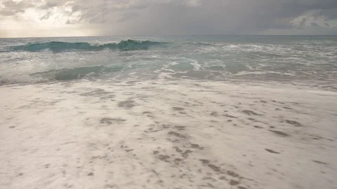 Puerto Rico, Rincon Beach, Low Angle 4K 2x Slow Motion Video stock 88791663