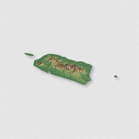 Puerto Rico Rotating 3D Relief Map Seamless Loop, Alpha Channel 4K 스톡 동영상 340703383