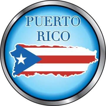 Puerto Rico Round Button Stock Illustration