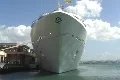 Puerto Rico - San Juan: Small cruise ship bow view Footage
