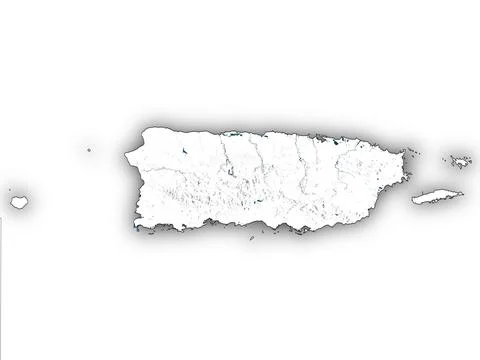 Puerto Rico shape with state borders, white map Illustrazione stock
