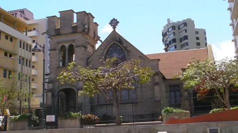 Puerto Rico - Small Old Gothic Catholic Church Stock Footage 1537323