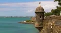 Puerto Rico - Spanish Sentinel Box - Guerite - El Morro city walls HD Footage