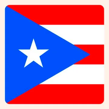 Puerto Rico square flag button, social media communication sign, business ico Stock Illustration