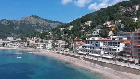 Puerto Soller Views of the bay during summer Balearic Islands Mallorca Stock Footage 130652105