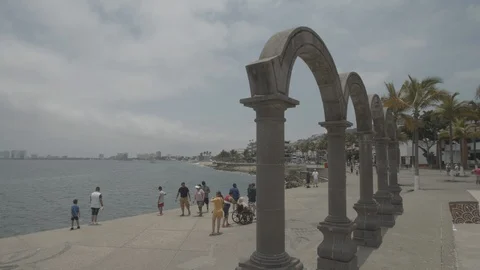 Puerto Vallarta Arches Stock Footage 128990782