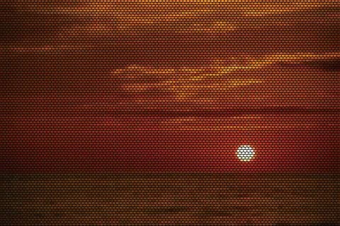 Puerto Vallarta Sunset Dotted Vector Illustration Иллюстрация