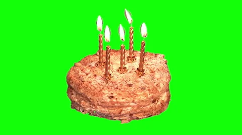 Puff cake Napoleon with 5 lighted candles Stock Footage 48161191
