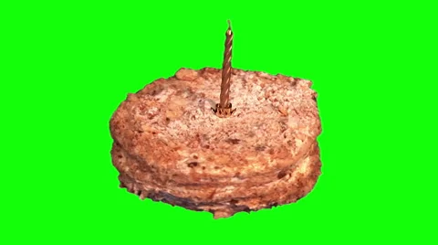 Puff cake Napoleon with candle Stock Footage 48160026