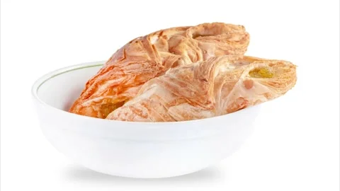 Puff with jam. Approaching, zooming. 4K 스톡 동영상 106674830