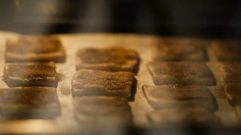 Puff pastry with cinnamon Stock Footage 84301950