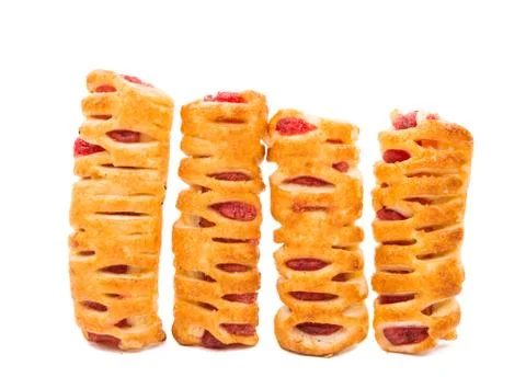 Puff pastry with jam isolated Stock Photos