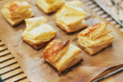 Puff pastry rolls Stock Photos