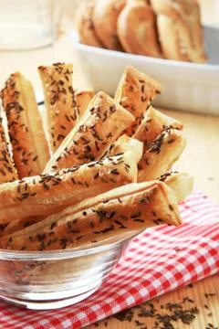 Puff Pastry Straws Stock Photos