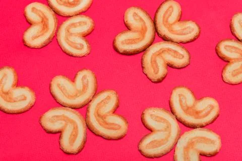 Puff pastry with sugar Stock Photos