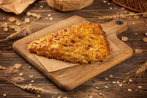 Puff pastry triangle with cheese Stock Photos