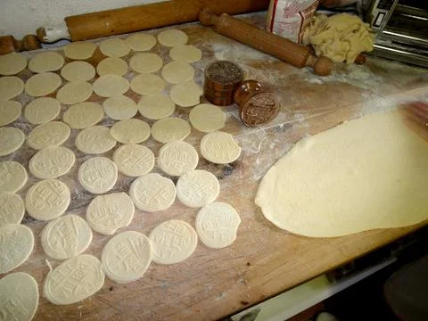 Puff pastry in washers Stock Photos