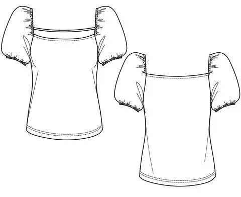 Puff sleeved blouse Stock Illustration