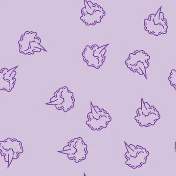 Puff smell line seamless pattern Illustrazione stock