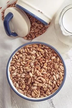 Puffed barley cereal Stock Photos