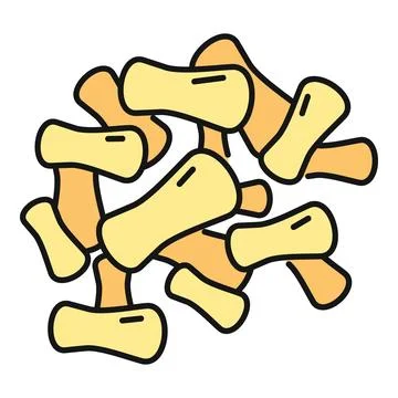 Puffed corn snack chips heap doodle icon Stock Illustration