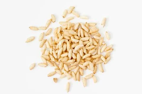 Puffed rice from above Stock Photos