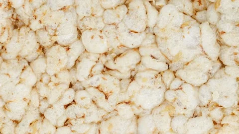 Puffed rice bread, rice cakes Stock-Footage 221983429