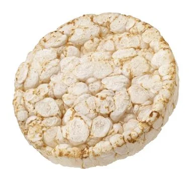 Puffed rice cake isolated on white background full depth of field Stock Photos