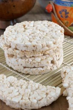 Puffed rice cakes Stock Photos