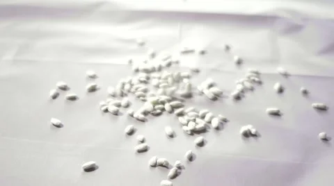 Puffed rice falling slow motion Stock Footage 62996703