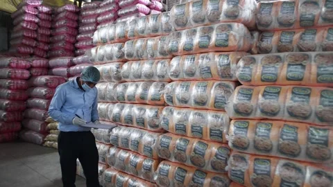 Puffed rice manufacturing industry, Factory, Production of food, industry 4.0 Stock Footage 269290810