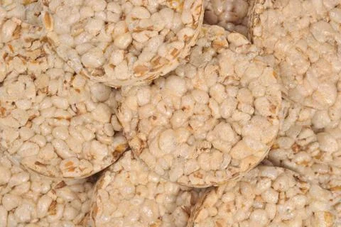 Puffed rice snack close up Foto stock