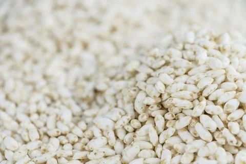 Puffed Rice for use as background image or as texture (close-up shot) Stock Photos
