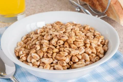 Puffed Wheat Cereal Stock Photos