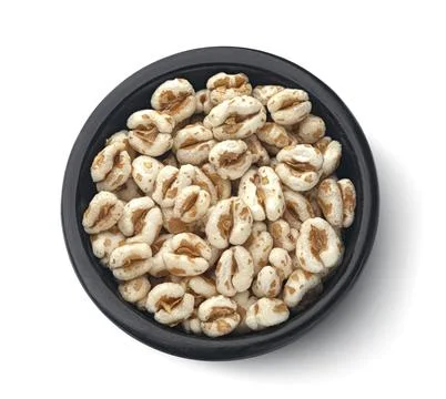 Puffed wheat isolated on white background, top view Stock-Fotos