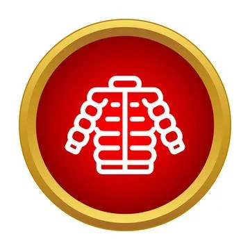Puffer coat icon representing winter jacket outerwear Stock Illustration